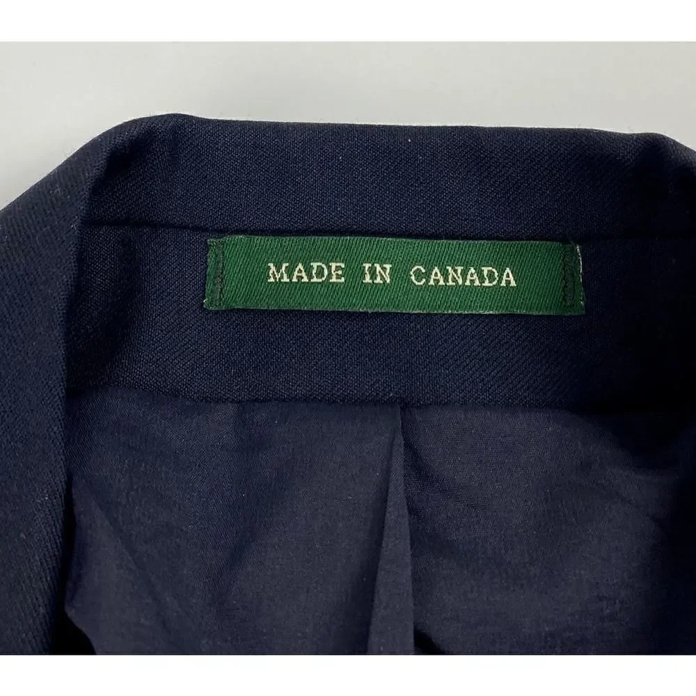 Lauren Ralph Lauren Two Button Suit Jacket Sport Coat Blazer Mens 42L Navy Blue